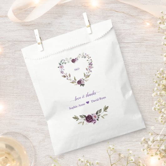 繊細な紫色のピンクの牡丹結婚の花 フェイバーバッグ (クリップ留めされた状態)