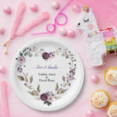 繊細な紫色のピンクの牡丹結婚の花 ペーパープレート (パーティー)