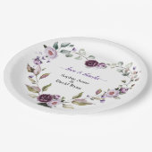 繊細な紫色のピンクの牡丹結婚の花 ペーパープレート (アングル)