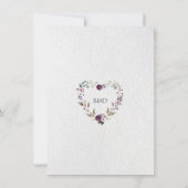 繊細な紫色のピンク牡丹の花の金ゴールド婚約 招待状 (裏面)