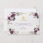 繊細な紫色のピンク牡丹の花聖なる聖餐式 サンキューカード (正面)