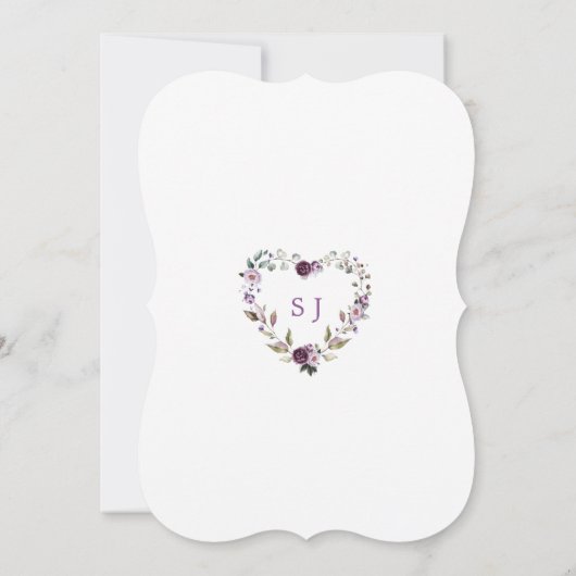 繊細な紫色のピンク牡丹の花赤ちゃんシャワー 招待状 (裏面)