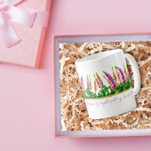 繊細な紫色のルピネの花引用文マグ コーヒーマグカップ