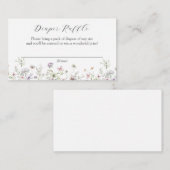 繊細な紫色のワイルドフラワーおむつラッフル エンクロージャーカード (正面/裏面)