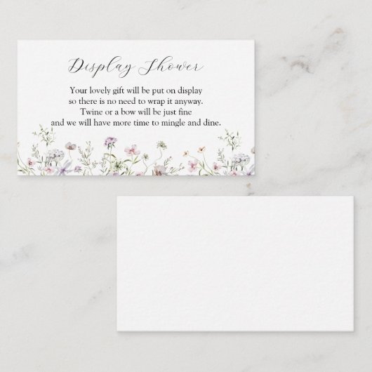 繊細な紫色のワイルドフラワーシャワーエンクロージャカード エンクロージャーカード (正面/裏面)