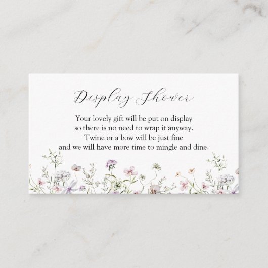 繊細な紫色のワイルドフラワーシャワーエンクロージャカード エンクロージャーカード (正面)