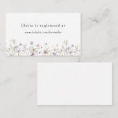 繊細な紫色のワイルドフラワーシャワーレジストリ エンクロージャーカード (正面/裏面)