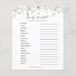 繊細な紫色のワイルドフラワーベビーバブルスクランブル