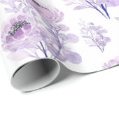 繊細な紫色の水色の花 ラッピングペーパー (ロールコーナー)