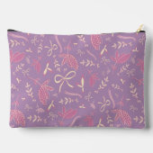 繊細な紫色の花と弓 アクセサリーポーチ (裏面)