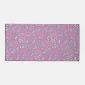 繊細な紫色の花と弓 デスクマット (正面)