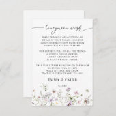 繊細な紫色の野生の花のハネムーンの願い 招待状 (正面/裏面)