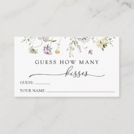 繊細な紫色の野生の花はいくつかを推測するキス エンクロージャーカード