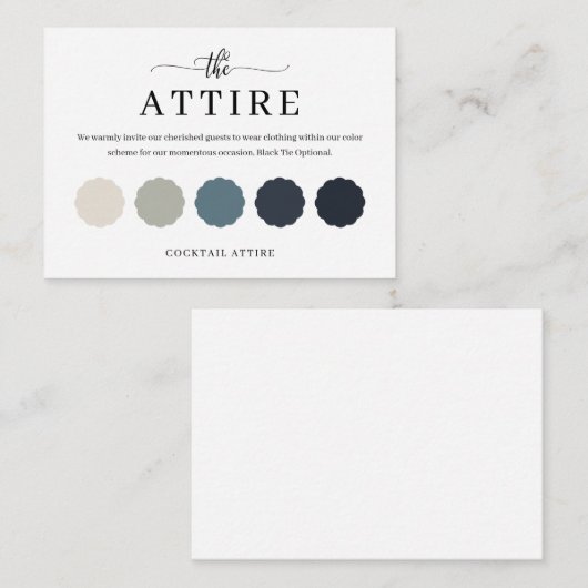 繊細な結婚カラーパレットの衣装カード エンクロージャーカード (正面/裏面)