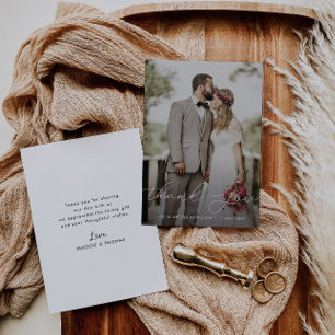 繊細な結婚レタリング感謝していの写真 サンキューカード