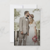 繊細な結婚レタリング感謝していの写真 サンキューカード (正面)