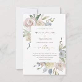 繊細な結婚花の花束招待状 招待状