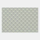 繊細な緑と灰色、アートデコ。 ラッピングペーパーシート (正面)