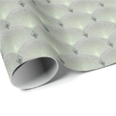 繊細な緑と灰色、アートデコ。 ラッピングペーパー (ロールコーナー)