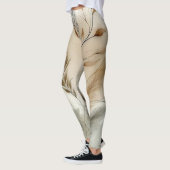 繊細な緑のモダンな植物ボヘミアンベディング レギンス (左)