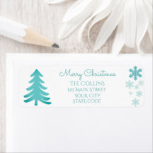 繊細な緑の木と雪の結晶クリスマス