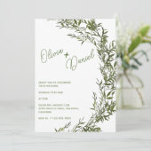繊細な緑の水カラー結婚式招待状 招待状 (スタンド正面)