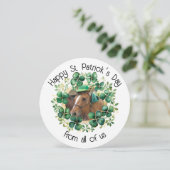 繊細な緑の水彩画のクローバー飾り シーズンカード (スタンド正面)