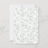 繊細な緑の葉の誕生日招待状 招待状 (裏面)