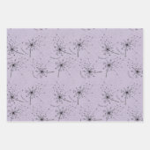 繊細な緑の野の花 タンポポの優しいキス 花のような ラッピングペーパーシート (正面)