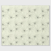繊細な緑の野の花 タンポポの優しいキス 花のような ラッピングペーパー (フラット)