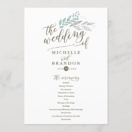 繊細な緑 |の式結婚プログラム プログラム