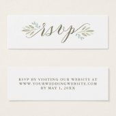 繊細な緑 |ウェディングRSVPオンラインカード (正面&裏面)