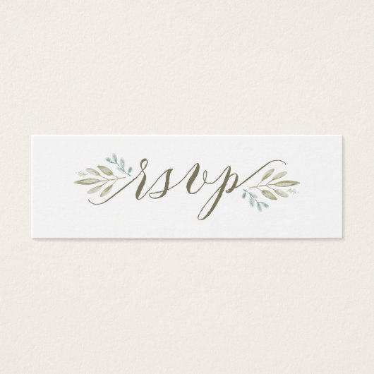 繊細な緑 |ウェディングRSVPオンラインカード (正面)