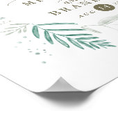 繊細な緑 |結婚の案内記号 ポスター (角)