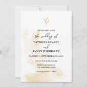 繊細な線形葉結婚式招待状 招待状 (正面)