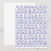 繊細な繰り返しパターンが施された白い包装紙 招待状 (正面/裏面)