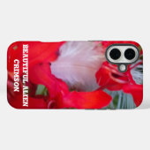 繊細な美しさ | 白い羽根の赤い花のアート Case-Mate iPhoneケース (裏面 (横))