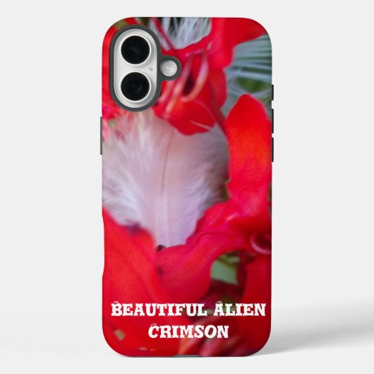 繊細な美しさ | 白い羽根の赤い花のアート Case-Mate iPhoneケース (裏面)