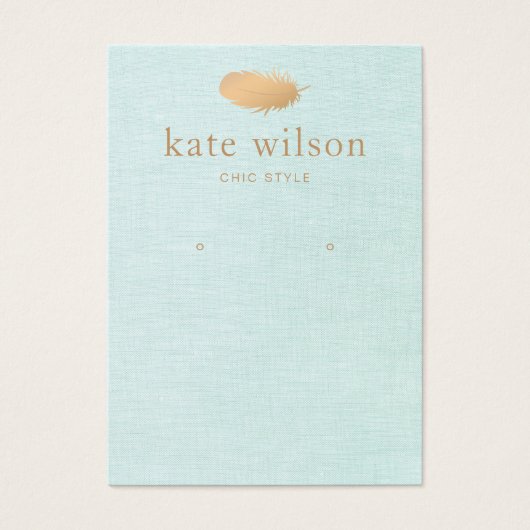 繊細な羽飾りイヤリングディスプレイカード (正面)