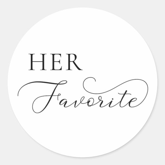 繊細な脚本の彼女のお気に入りの結婚式の引き出物 ラウンドシール (正面)