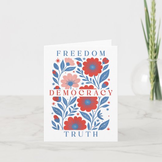 繊細な自由 民主主義 真実 ボヘミアンフラワーパターン 4日 カード (正面)