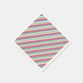 繊細な色のストライプ スタンダードカクテルナプキン (角)