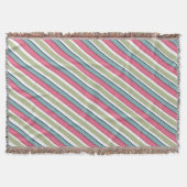 繊細な色のストライプ スローブランケット (正面)