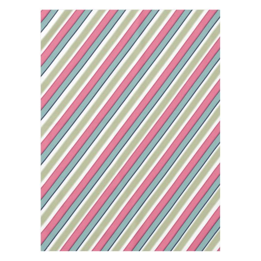 繊細な色のストライプ テーブルクロス (正面)