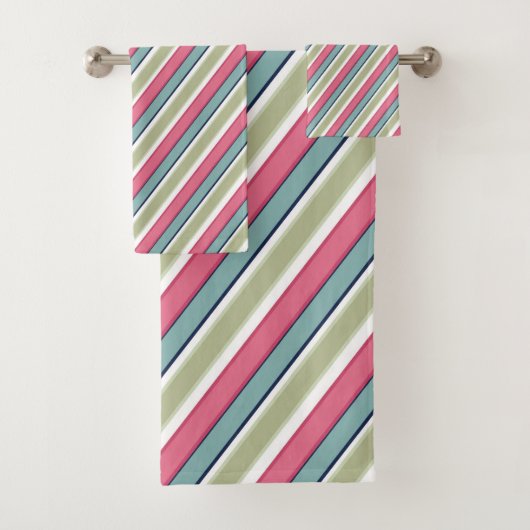 繊細な色のストライプ バスタオルセット (インサイチュ)