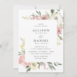 繊細な花々 | フレーム結婚式招待状 招待状