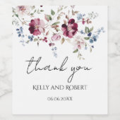 繊細な花ありがとう結婚。 ワインラベル (シングルラベル)