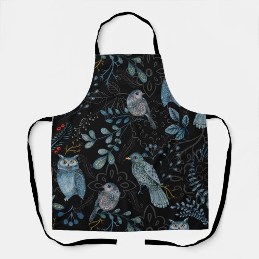 繊細な花とペイズリーの模様 エプロン (正面)