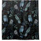 繊細な花とペイズリーの模様 シャワーカーテン (正面)