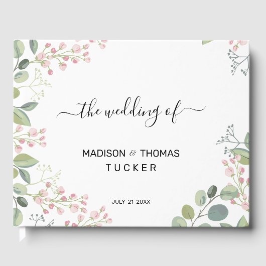 繊細な花とユーカリ葉 ゲストブック (正面)